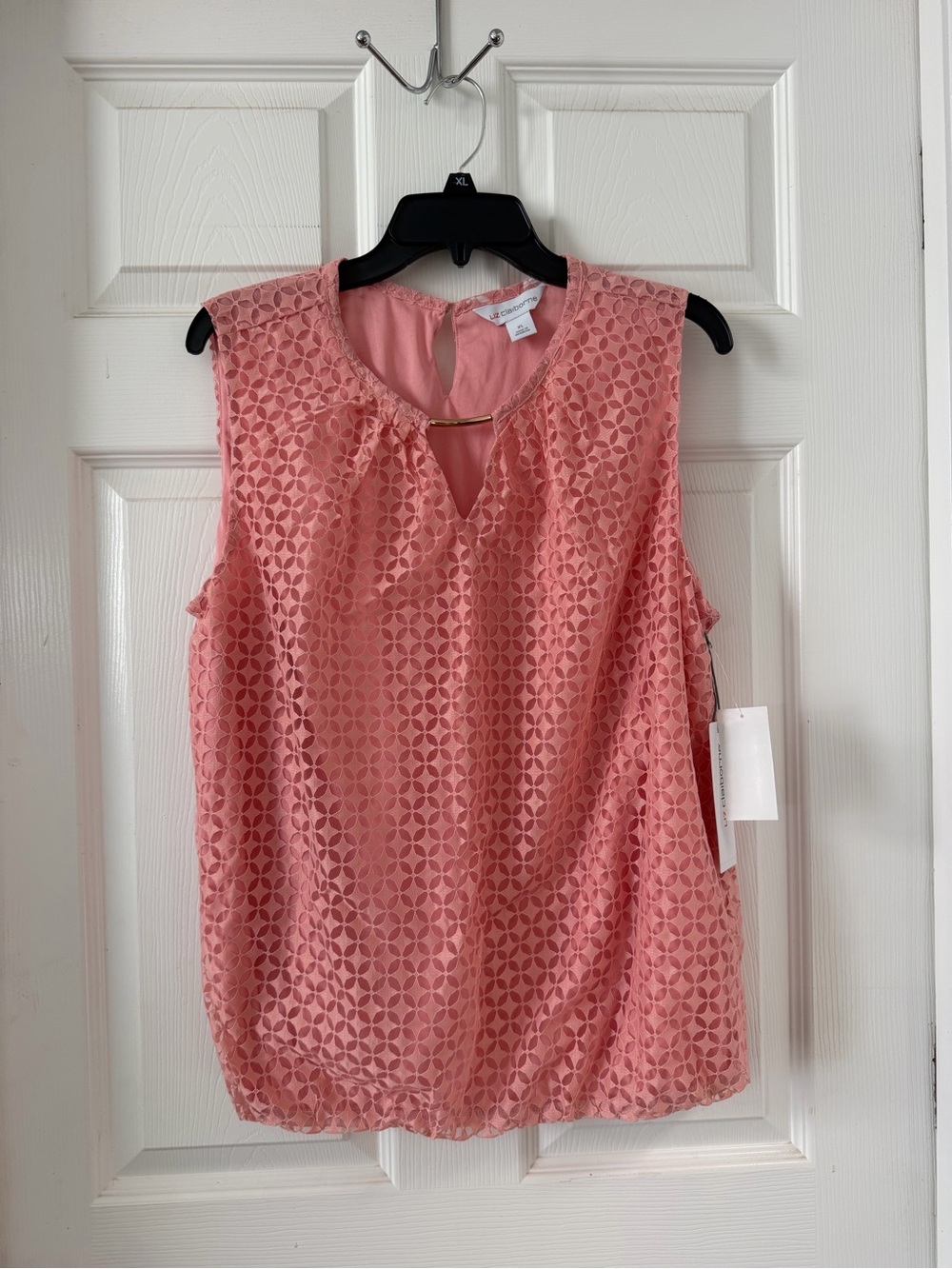 Liz Claiborne Pink Sleeves top with a Keyhole Neck detail